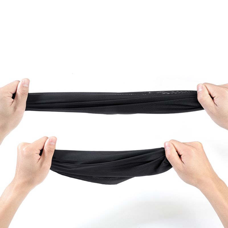 Unisex Cycling Ice Silk Cooling Neck Gaiter Triangle Scarf Breathable Mesh Earloop Half Face Cover UV Protection Bandana