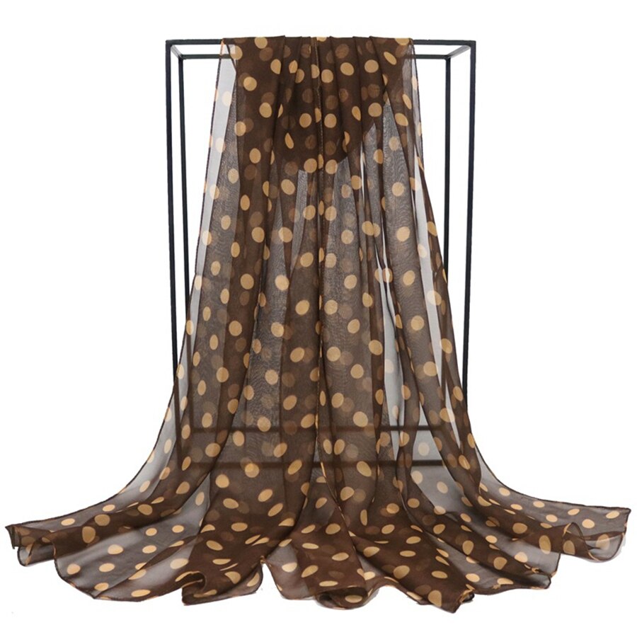 Speelk Brand Polka Dot Georgette Silk Scarf Women Dots Scarves And Wraps Female Long Outdoor Shawls
