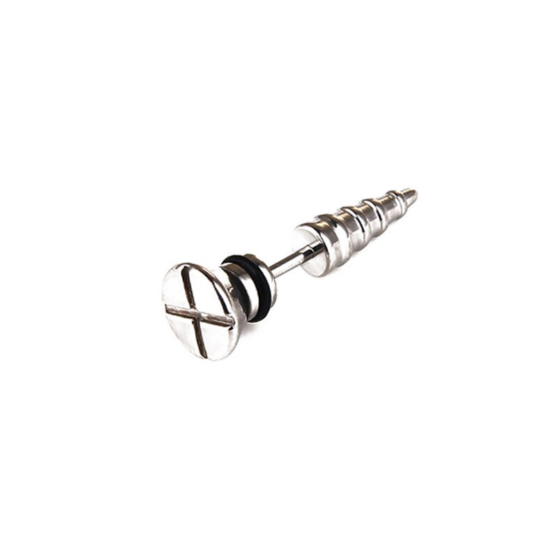 Piercing de acero inoxidable estilo gótico para hombre y mujer, aretes, Piercing, acero inoxidable, Punk, Rock, 2 piezas: 4-Steel