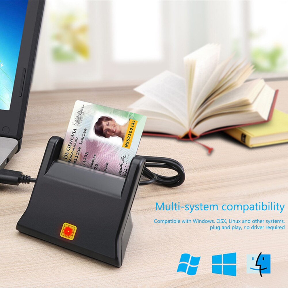 USB Smart ID Card Reader For Bank Card IC ID EMV CAC DNIE SIM Card Reader Cloner Connector Suitable for PC Desktop Mobile Device