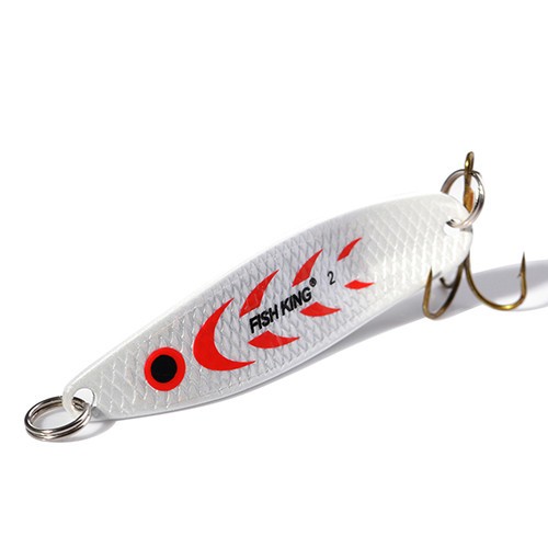 FISHKING-Señuelos de Pesca, cuchara Wobble de Metal, anzuelo de trucha, cuchara giratoria de 18g 27g señuelos spinning de pesca mar jigs de pesca de mar señuelos spinning mar cebos duros cucharillas de pescas Pinzas me: 120 mm / CORNSILK
