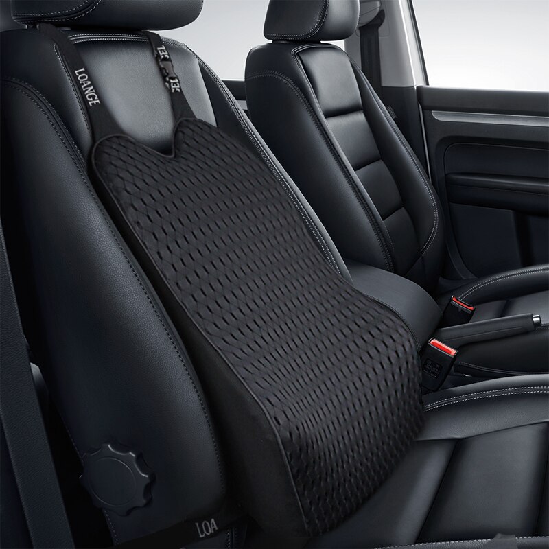 Cojín Protector de espuma viscoelástica para asiento de coche, almohada de soporte Lumbar de malla de algodón para conducir, silla de oficina para el dolor de espalda suave