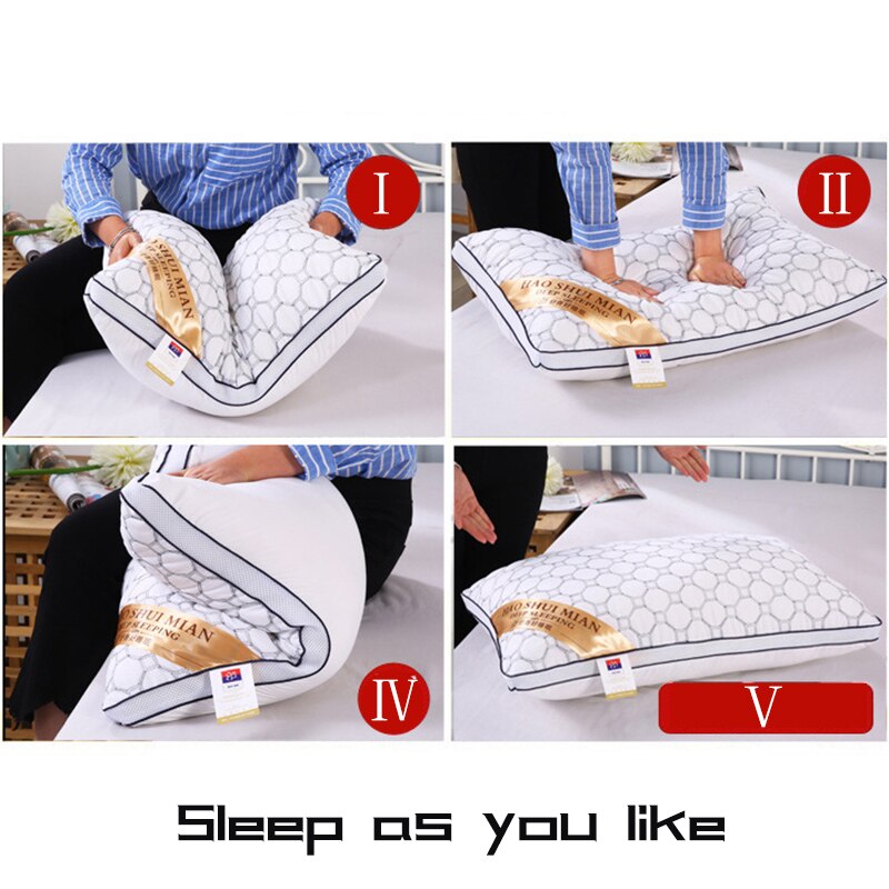 Nueva almohada alternativa blanca de 48x74 cm, almohada de 5 estrellas para Hotel, tela de microfibra, ropa de cama, cuello, almohadas suaves lavables para la salud, ropa de cama