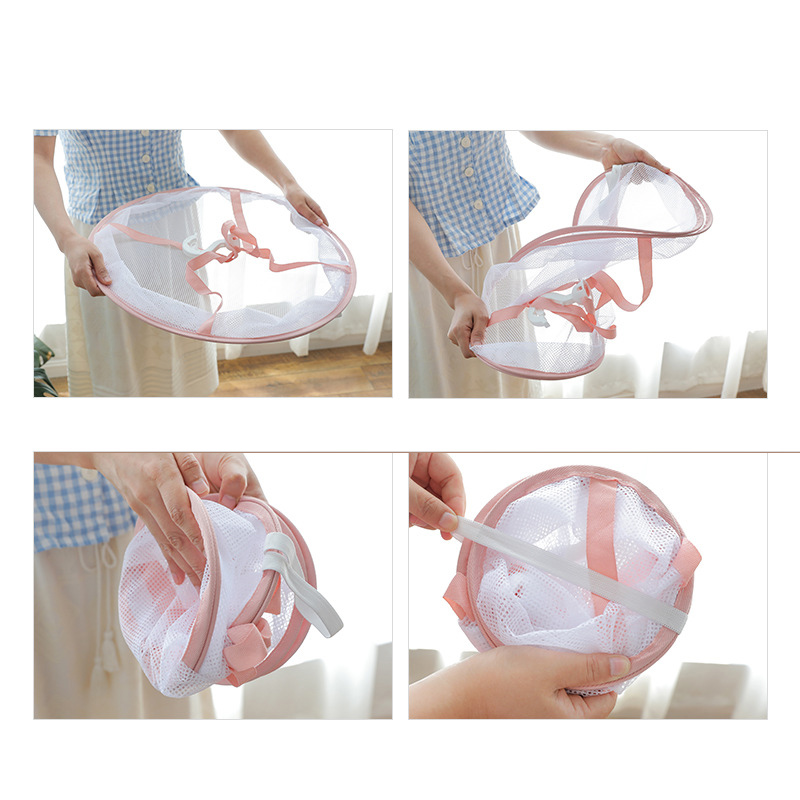 3-Layer Clothes Drying Net Collapsible Windproof Clothes Basket Polyester Breathable Dry Socks Drying Rack Laundry Bag