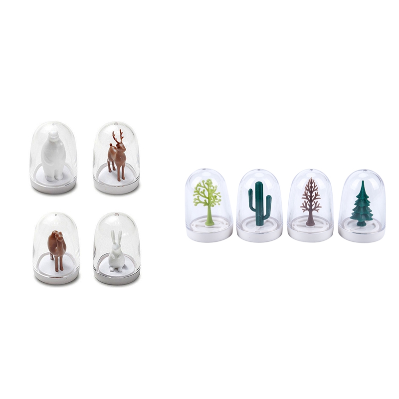 8Pcs Kitchen Supplies Four Seasons Plant/ Four Animal Spice Jar Seasoning Bottle Salt Sugar Pepper Shaker Cooking Tools