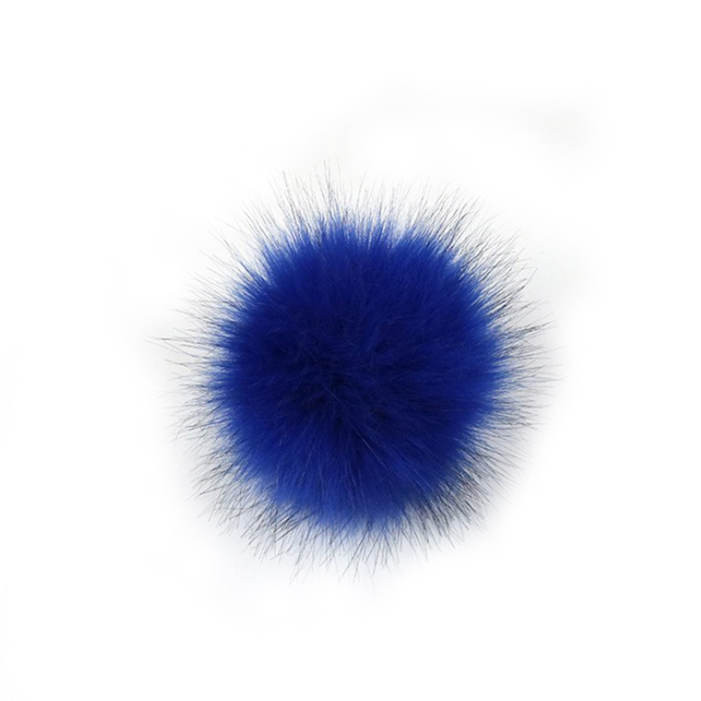 8cm fluffig päls pompom för väskor klädestillbehör antipress konstgjord polyester pom pom boll för hattar stickade mössor: Kungsblå