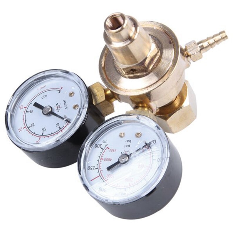 Dual Gauge Argon CO2 Gauges Pressure Reducer Mig Flow Meter Gas Control Valve Welding Regulator Argon Regulator Reducer