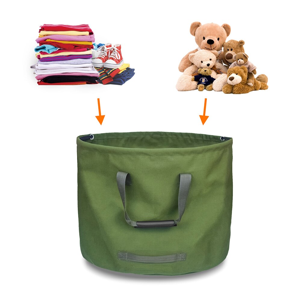 Bolsa plegable para jardín, bolsa de lona reutilizable para jardinería, bolsa de desperdicio de jardín resistente al agua para patio de saco
