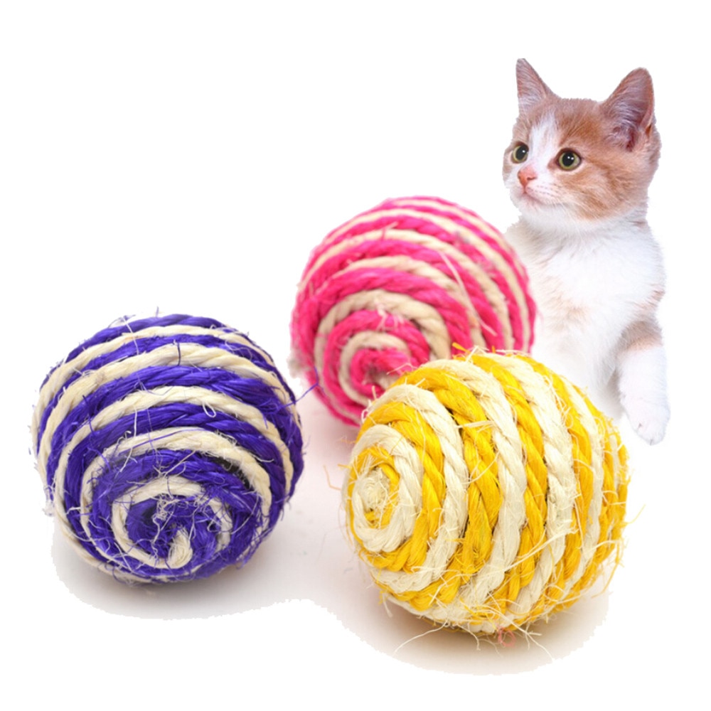 40 # Chat animal de compagnie Sisal corde armure balle Teaser jouer balle tissée mâcher hochet Scratchs Chat attraper jouets pour Chat produits pour animaux de compagnie