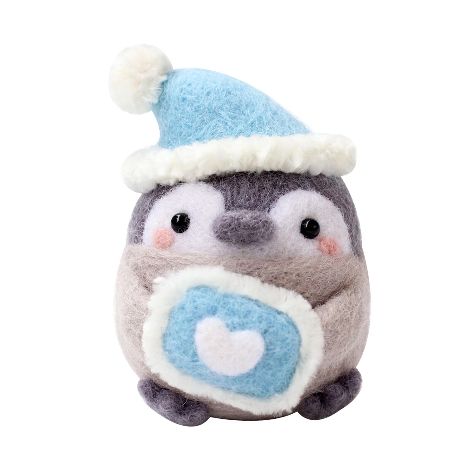 Cute Penguin Pattern Handmade DIY Poke Wool Felts Material Production Package: E