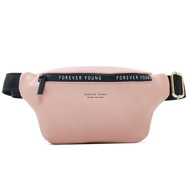 Vento Marea Vrouwen Taille Tas Lederen Mannen Fanny Packs Geel Meisje Riem Borst Zak Kussen Kleine Vrouwelijke Reizen zakjes: Pink belt bag