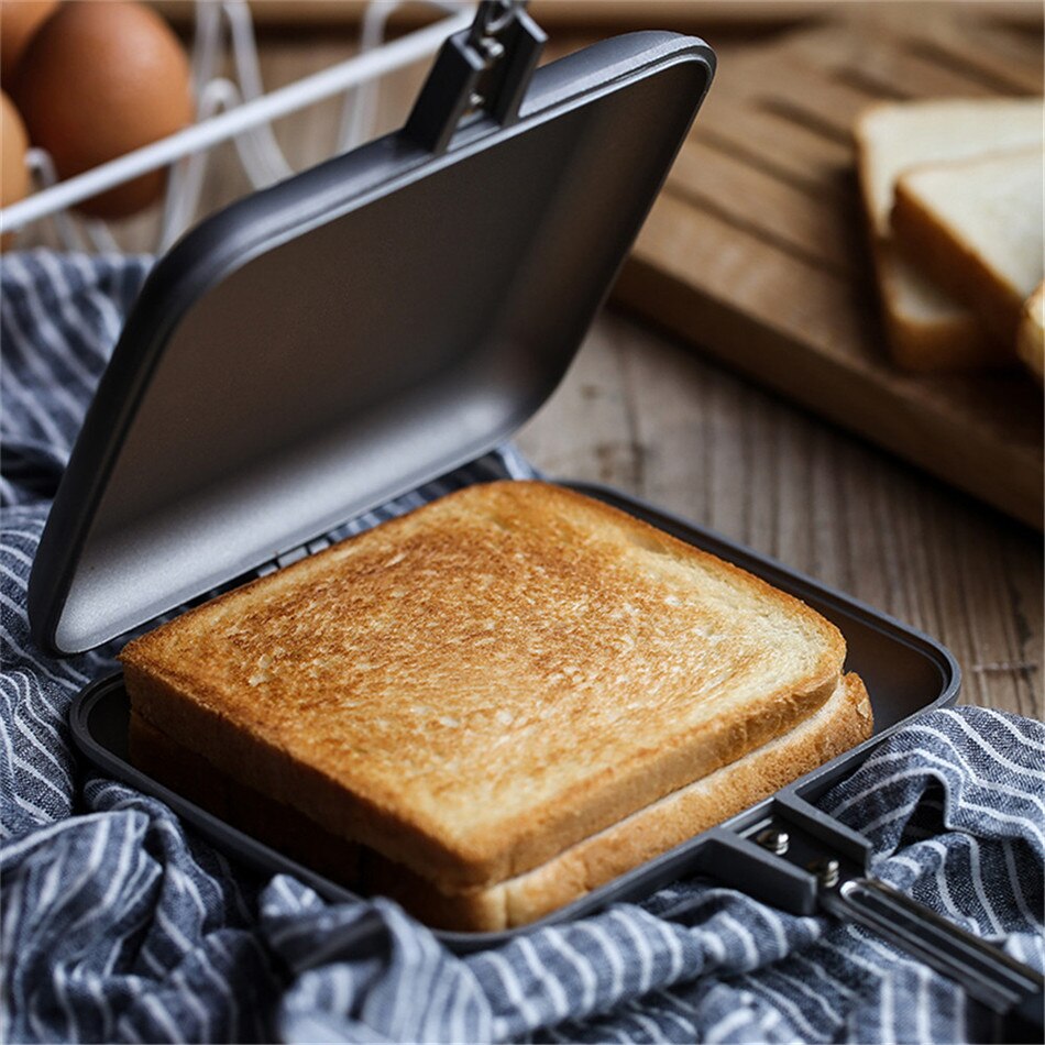 Ttlife sandwich toaster grill snack maker nonstick stekepanne dobbel side med håndtak