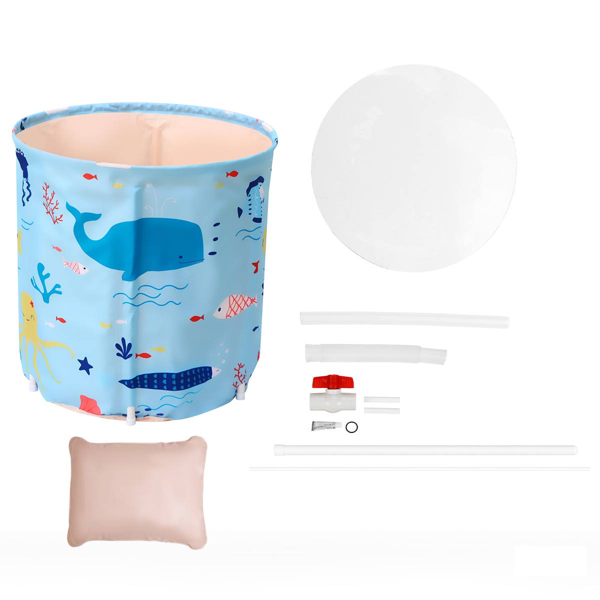 Bañera plegable portátil, cubo grande de baño para adultos, Cubo de baño para bebé, piscina con aislamiento separado, bañera de hidromasaje para baño familiar