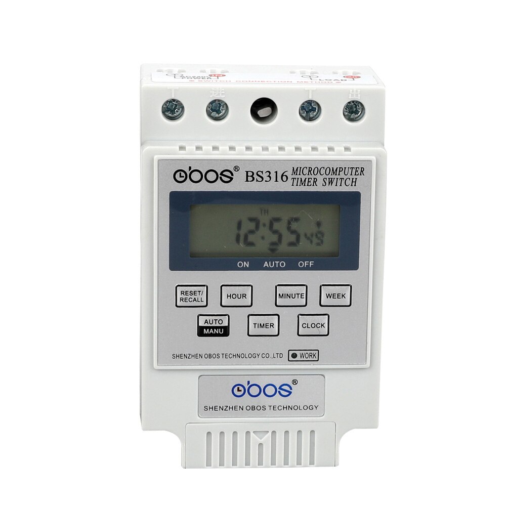 Timer digital programável branco bonito, temporizador eletrônico 220v com 10 vezes liga/desliga, faixa de tempo 1min-220 h: 240v white