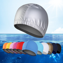 Elastic Waterproof PU Coating Swim Caps Swim Pool Unisex Swim Hats Free size Men&Women Ears Protection Swimming Cap