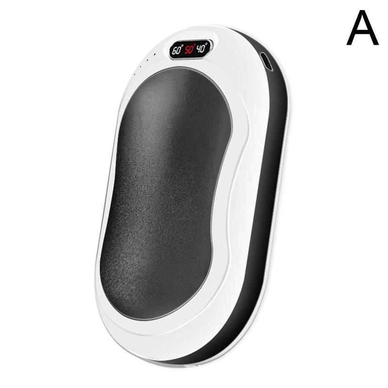10000mAh Hand Warmer USB Power Bank Portable Electric Pocket Hand Warmer Digital Display Flashlight Christma with Cloth Bag: 1