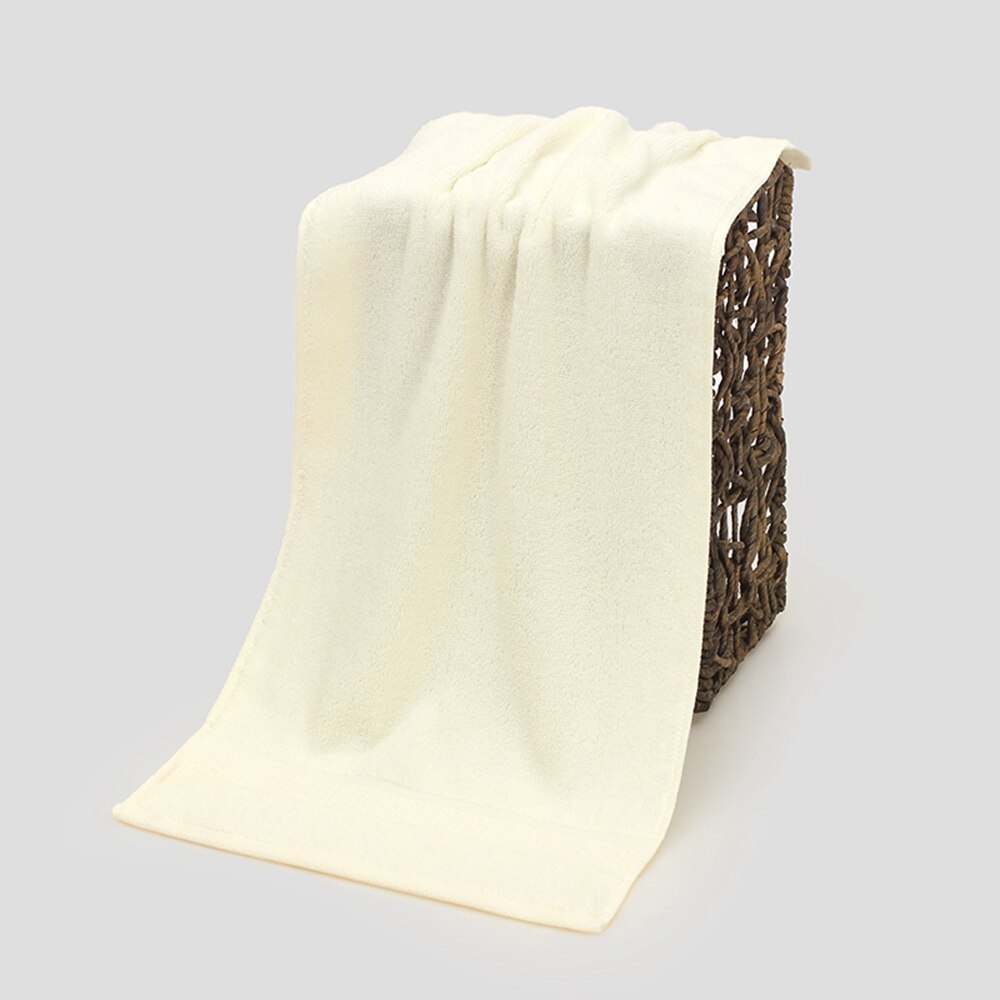 100% Cotton 33*72cm Face Towels Absorbent Thick Pure Bath Towel Bathroom Hand Face Shower Towels Home Hotel for Adults: Beige