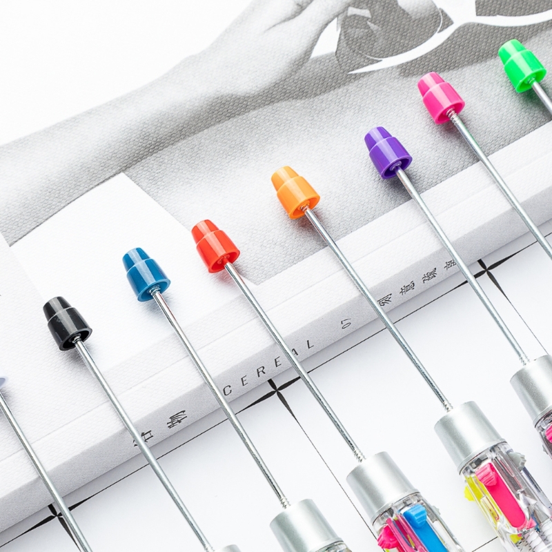 Stylo à bille multicolore perlé, 4 couleurs en 1, pointe 1.0MM, lisse pour écrire, pour étudiant, enseignant, marquage, 10