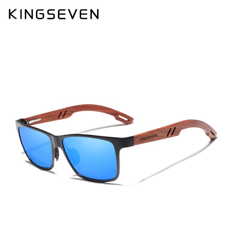 KINGSEVEN Handmade Bubinga Wooden Men's glasses Polarized sunglasses Women Mirror Lens Sun Glasses Driving Eyewear