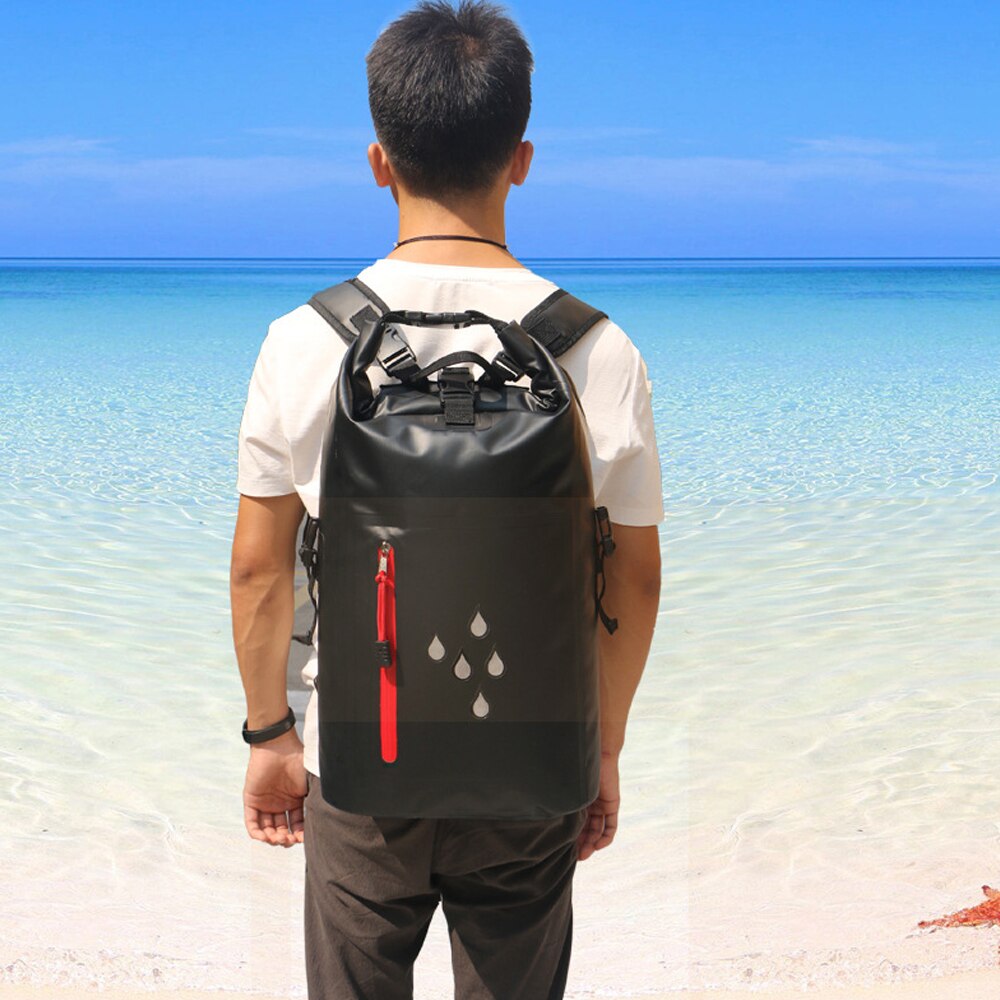 Mochila impermeable de PVC con doble hombro, impermeable, reflectante, impermeable, para pesca