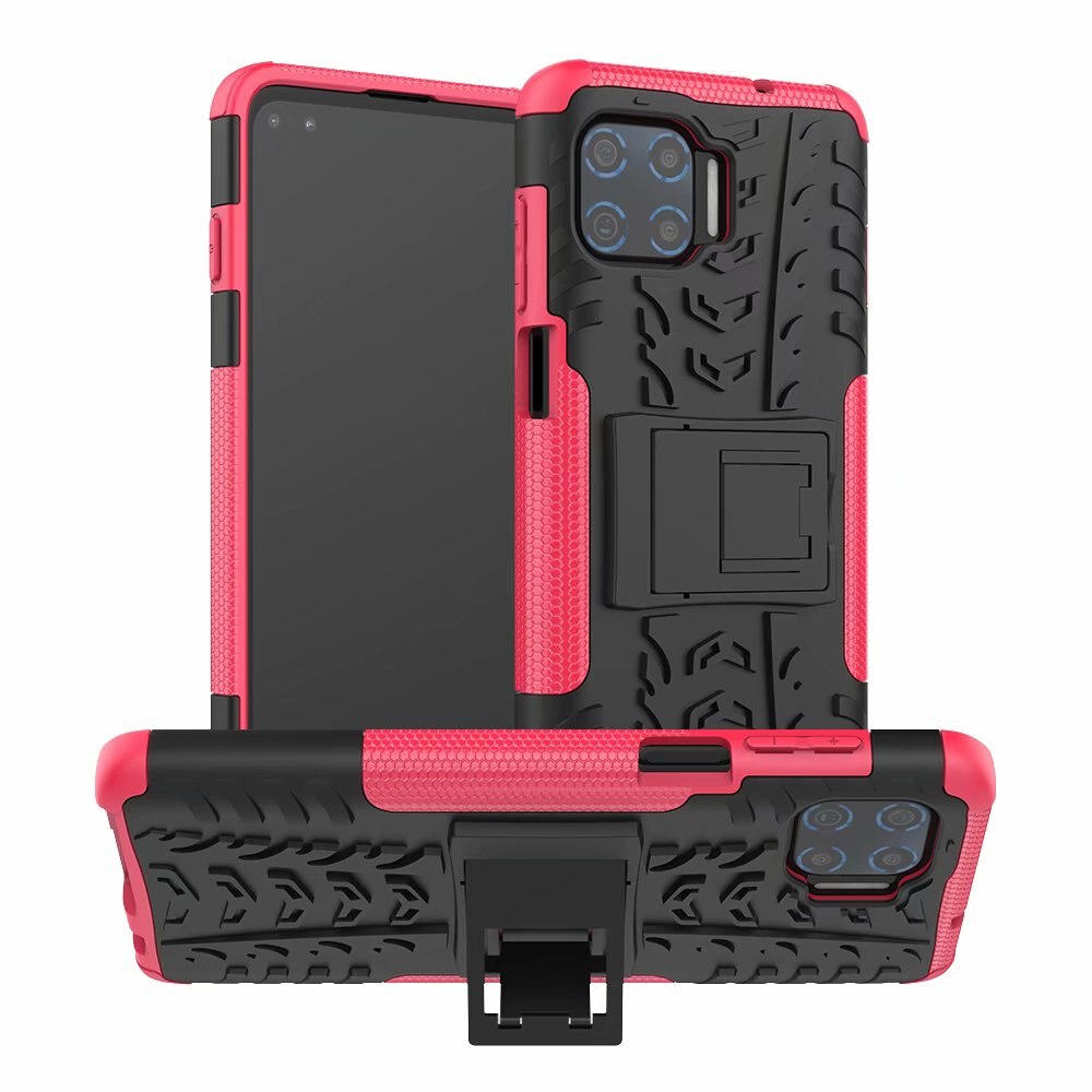 Hybrid Telefoon Voor Motorola Moto G 5G Plus Hard Case + Gehard Glas Armor Soft Gel Skin Protection Motorola een 5G Silicon Covers: Rose Red / Case and Temp Glass