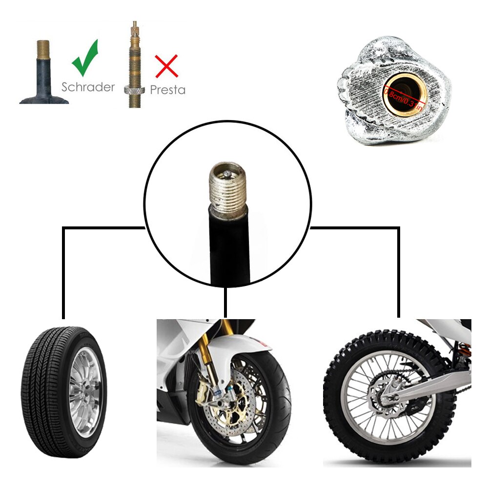 4 Stks/set Ventieldopjes Skull Tire Valve Dust Caps Voor Auto, Motor, Fiets Accessoires Ventieldopjes