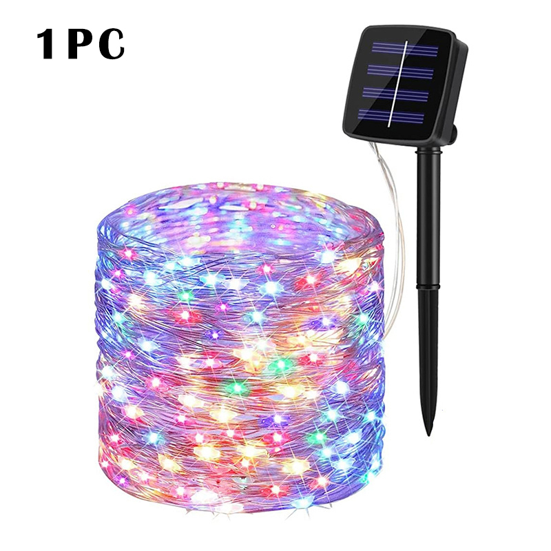 LED-Solar--Lichterkette für Höhle Außenbereich, wasserdicht, Girlande-Lampe, Weihnachtsdekoration für Garten, Baum, Party, 7/12/22/32/52/102 m: Mond blau / 31-40W