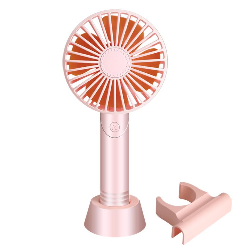 Mini Bureau Ventilator Draagbare Mini Ventilator Usb Ventilador Fan Li-Ion Batterij Oplaadbare Multifunctionele Ventilator 3 Gear Voor Home Office: pink USBxholder