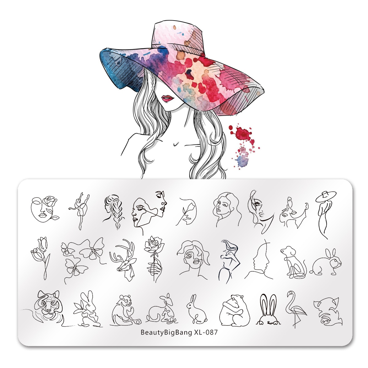 Beauty bigbang-plaques de timbres avec motif géométrique pour manucure, images fleur, pochoirs, pour Nail Art, XL-087