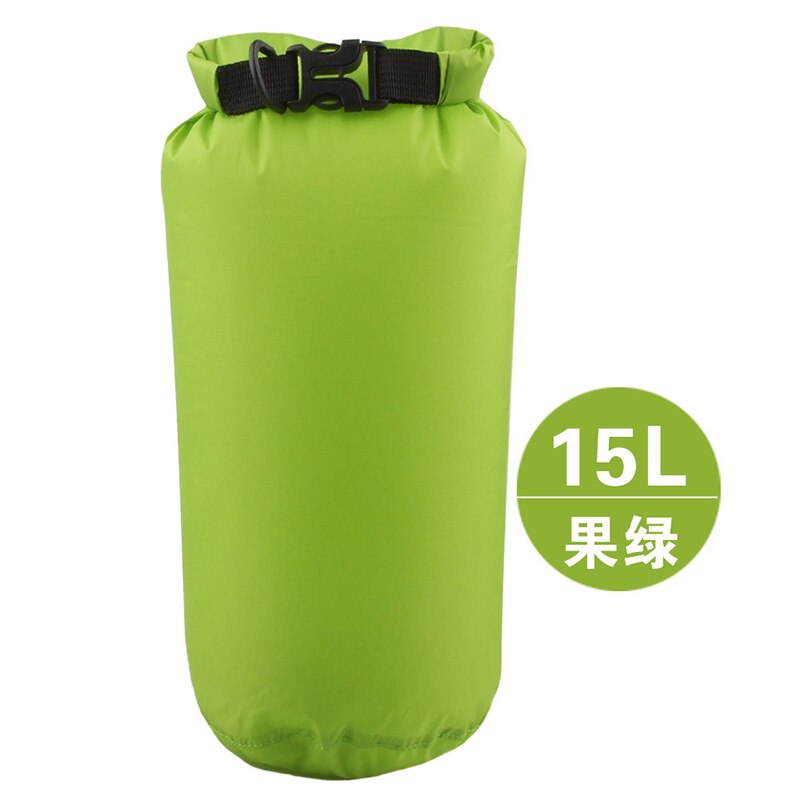 15L Outdoor Waterproof Dry Wet Bag Floating Drift Fishing Rafting Hiking Swimming River Trekking Bucket Compression Bag Portable: green