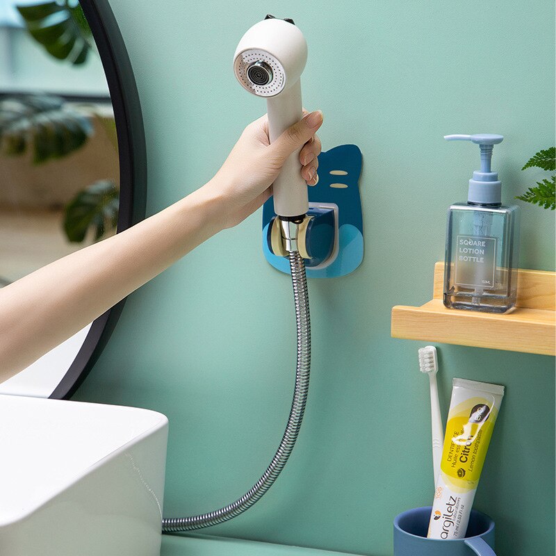 Shower Head Bracket Shower Holder Cartoon Self-adhesive Shower Head Wall Mounting Bracket For Bathroom