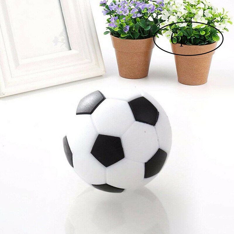 6 Pcs Mini Footballs Plastic Ball Table Top Soccer Game Replacement Black White BM88