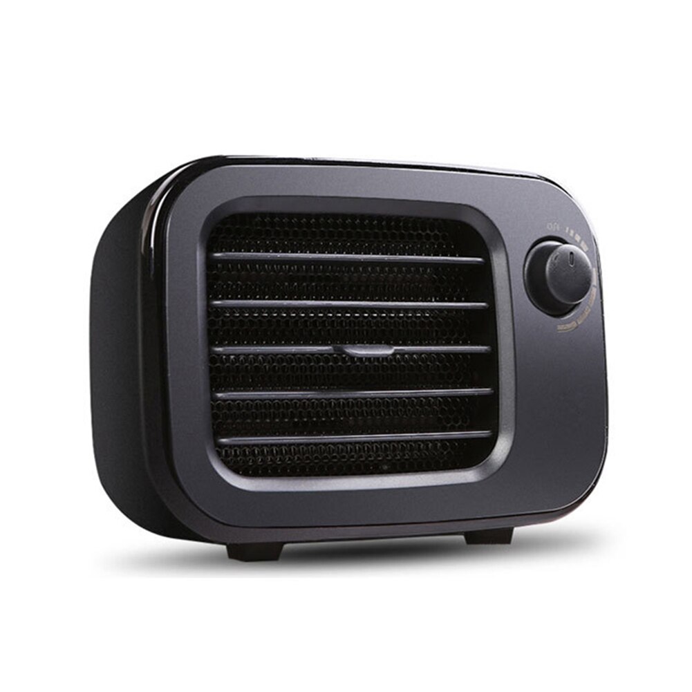 Mini Desktop Ceramic Electric Heater Portable Energy Saving Smart Constant Temperature Heater for Home Office FPing: Black / 100W
