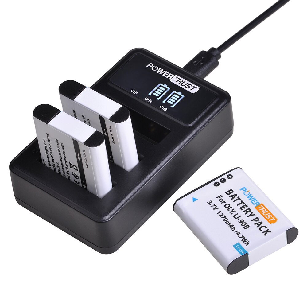 Batería y cargador para Olympus Tough LI-90B, LI-92B tg-tracker SH-1 SH-2, TG-6, IHS, TG-5, SP-100, Li90B, TG-1, 4 Uds.