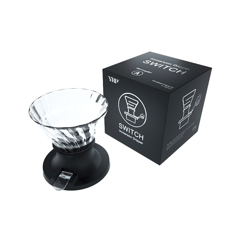 Immersion Coffee Dripper Glass V60 Coffee Maker V Shape Drip Coffee Filter with Push Switch