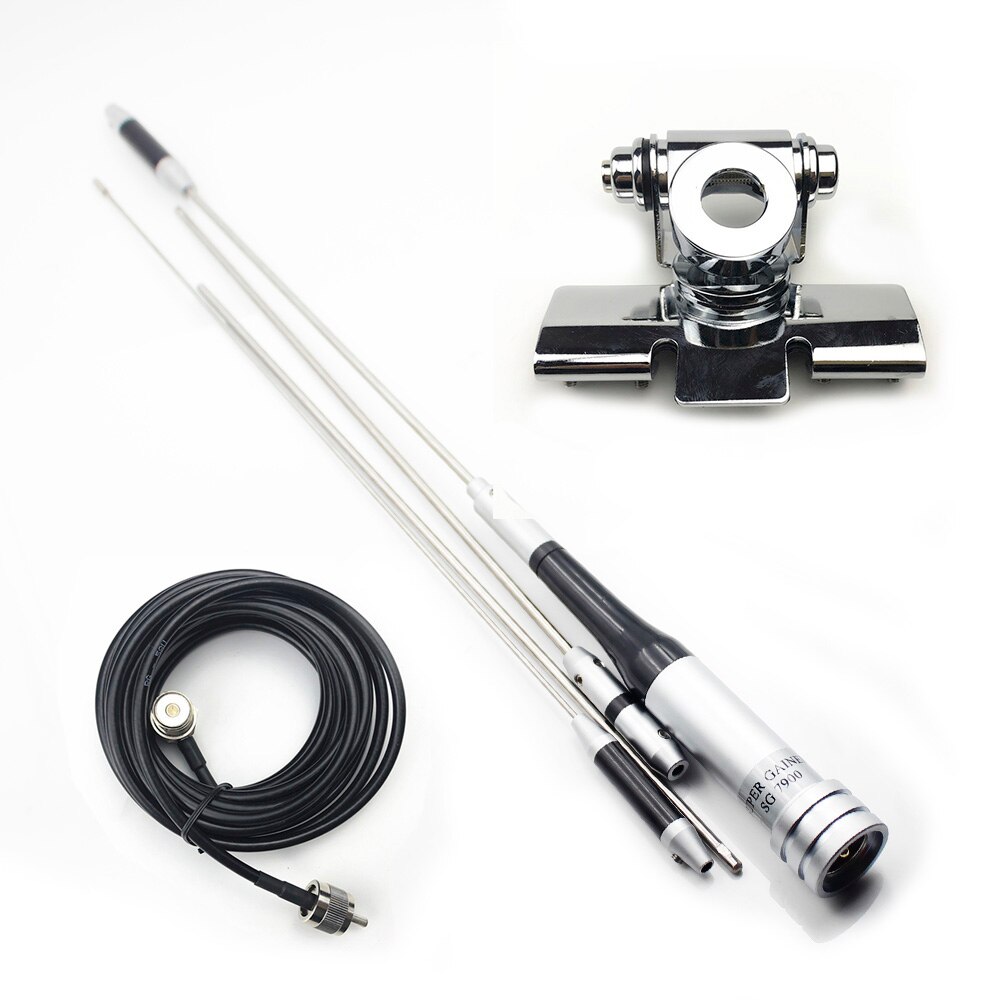DIAMANT Antenne für Auto Radio SG7900 + Antenne Montieren + 5 Meter KABEL U/V Dualband SG-7900 Handy, Mobiltelefon Antenne 144/430Mhz Hohe dBi: Splitter Clip einstellen