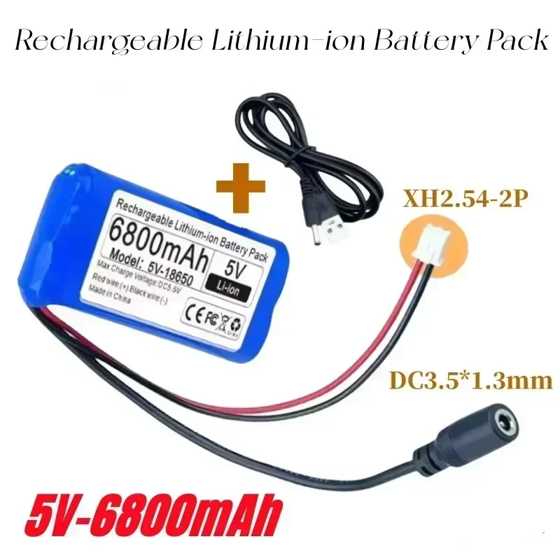 Microcomputador recarregável de chip único 18650 para lâmpada LED externa de bateria de lítio 5V 6800mAh-12800mAh, ventilador USB, alto-falante Bluetooth