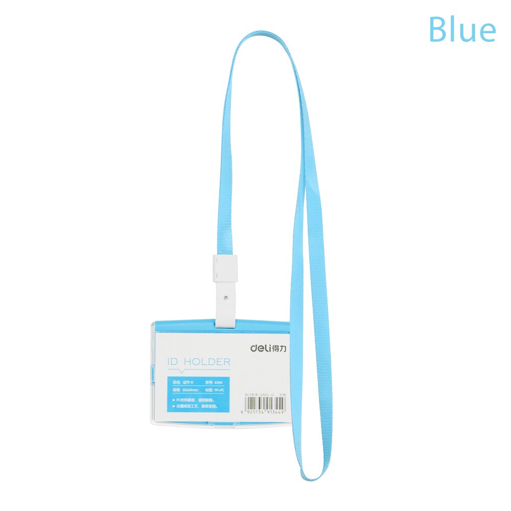 1PC Work Card Holders With Rope Aluminium Alloy Card Holder Employee Name ID Card Cover Metal Work Certificate Identity Badge: blue 2