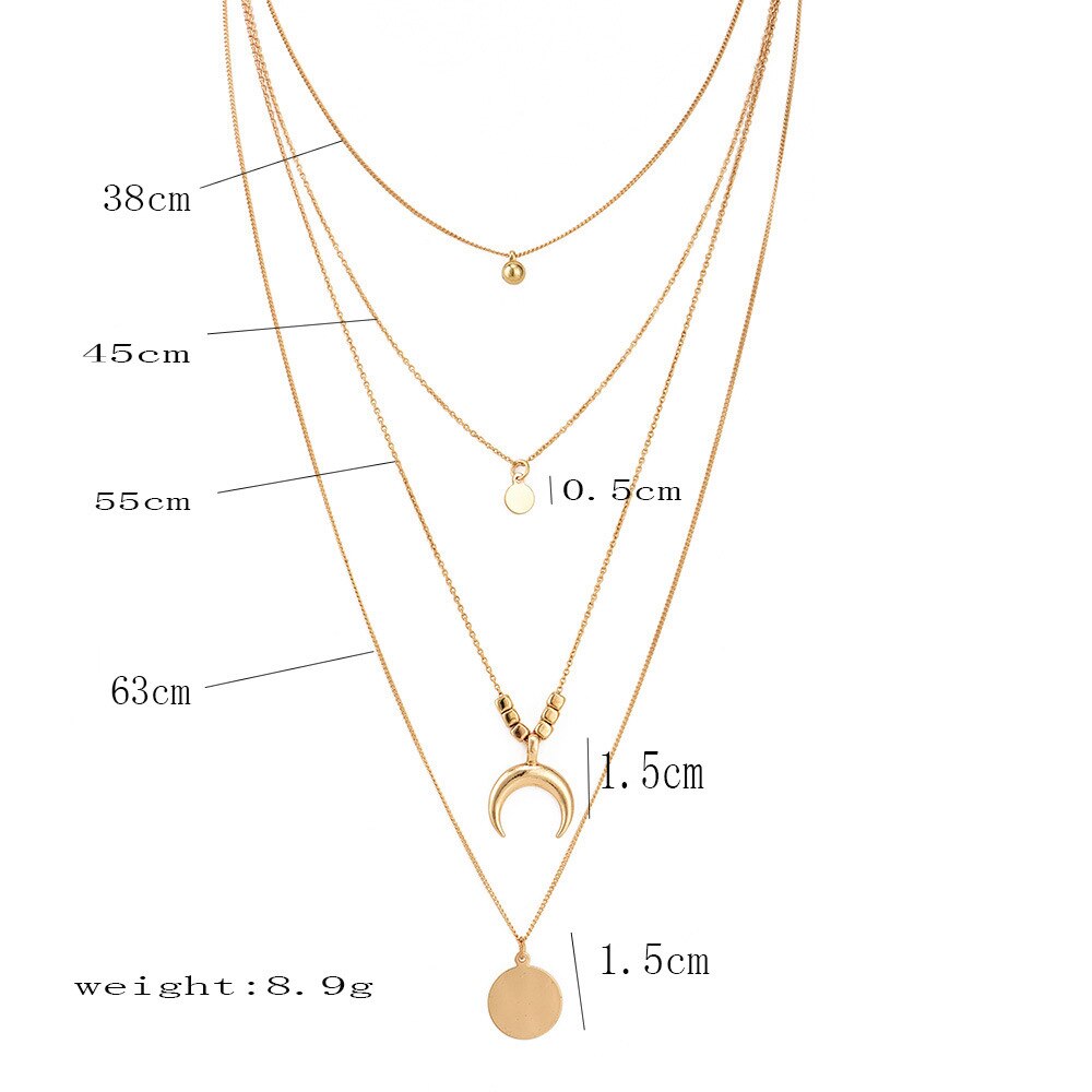 Guldfarve power halskæder til kvinder langmåne kvast vedhæng power halskæder & vedhæng blonder smykker