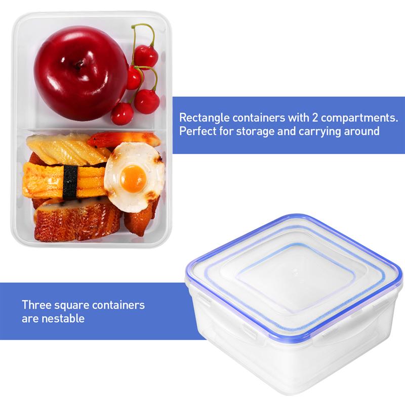 4PCS Transparent Simple Food Storage Containers Set for Home Store Restaurant Four piece plastic food preservation box