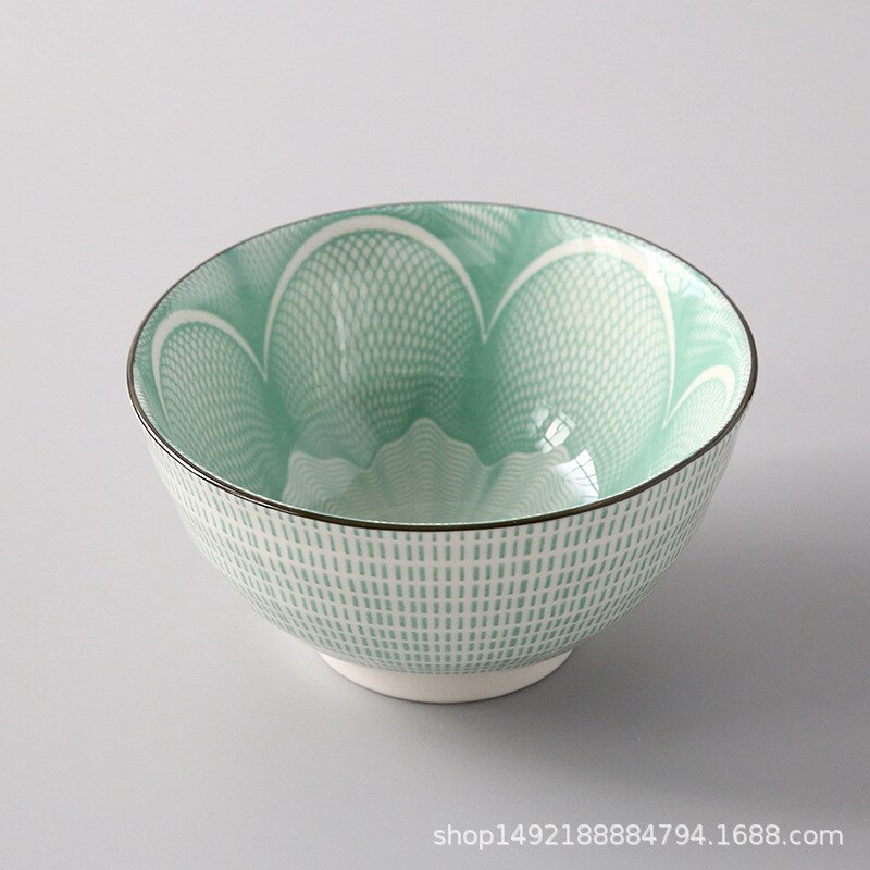 Bol à riz fileté de 4.5 pouces, petit bol de ménage à salade en céramique de Style japonais vaisselle accessoires de cuisine bol Ramen: Violet
