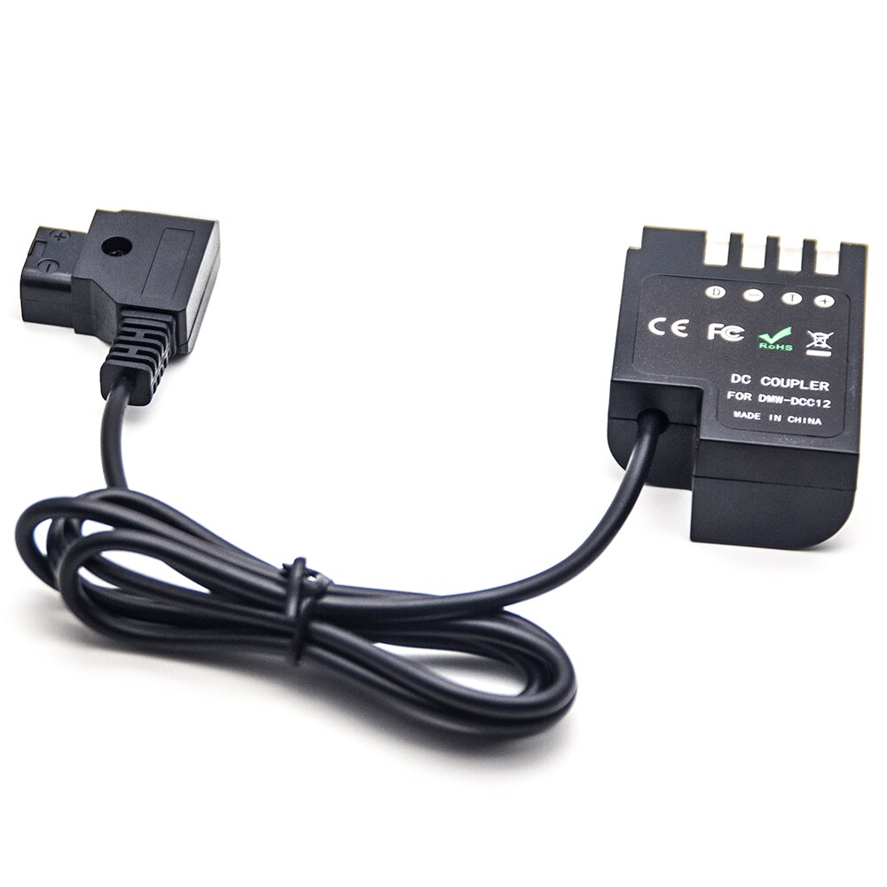D-Tap to DCC12 Dummy Battery DC Coupler Power Cable Adapter for Panasonic DMC GH3 GH4 GH5 & Anton Bauer V Mount DMW-DCC12