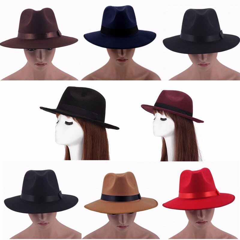 Vintage sombrero Derby vaquero Casual gran sombrero con visera de Jazz sombreros Fedora Sombrero de Panamá para hombres mujeres Unisex accesorios genial
