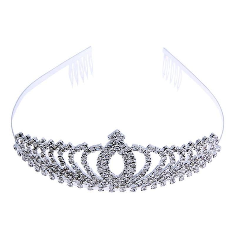 Girls Crystal Tiara Hairband Kids Girls Bridal Princess Prom Crown Party baby accessories Princess Prom Crown Headbands: B