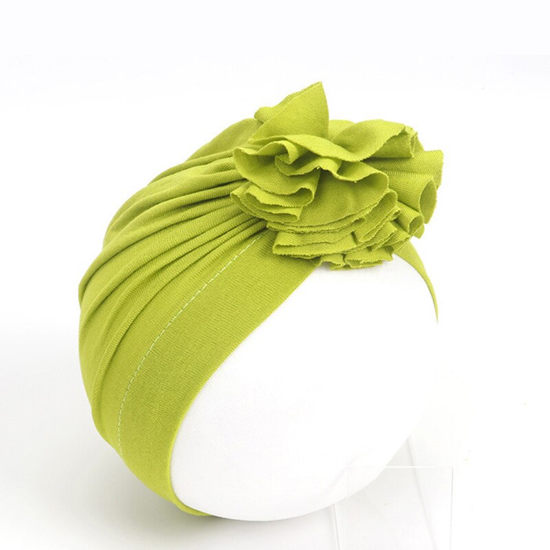 16 farver baby pandebånd turban blomster piges hår tilbehør til børn blød turban hårbånd pandebånd børn hovedbeklædning: Lysegrøn