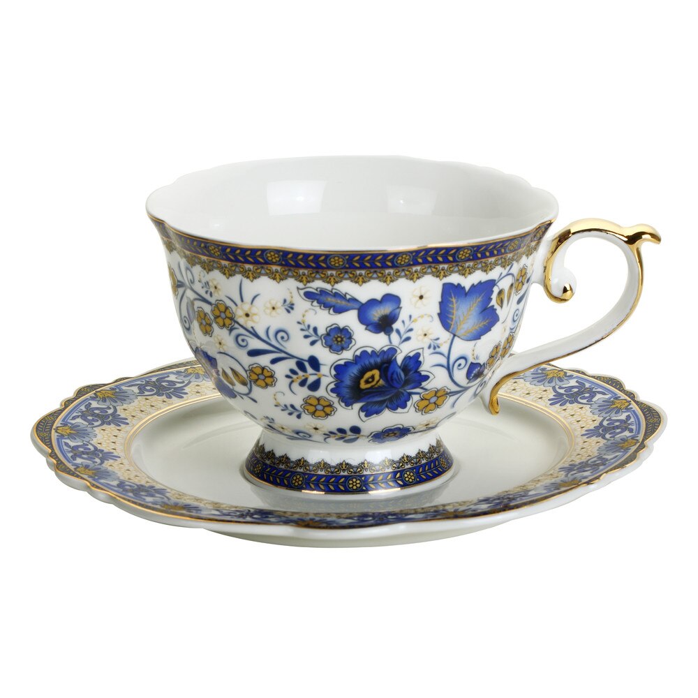 Porselen kaffe te kopper med tallerken, keramiske te kaffe krus sett teware sett drikke kopp krus sett: 200ml kopper tallerken a