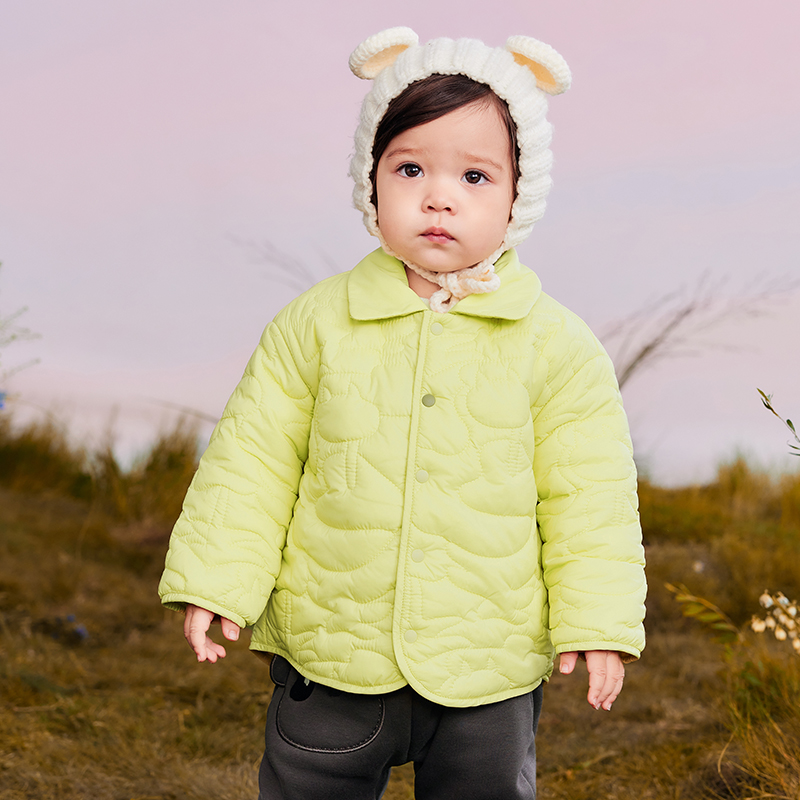 Mini Bala ropa de abrigo impermeable y resistente al aceite para niños y niñas, chaqueta de camisa gruesa y cálida para bebés, producto de invierno: Verde / 17