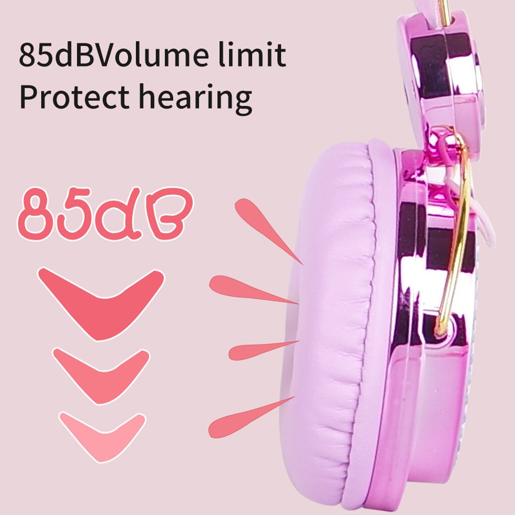 Children Headset Cartoon Wired 3.5mm Kids Headphone Portable Adjustable Headphone for Phone Computer Laptop