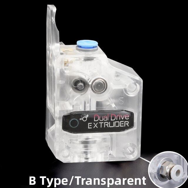 DDE Cloned Btech Dual Drive Bowden Direct Extruder for 3D Printer MK8 V6 Ender-3 CR10 For 1.75mm TPU/TPE Flexible Filament: Left Transparent B