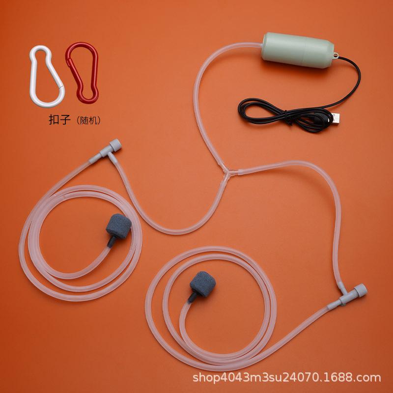 Huishoudelijke Stille Usb Mini Zuurstof Luchtpomp Aquarium Accessoires Beluchter Kleine Draagbare Farming Vissen Aquarium Accessoires: double tube 3